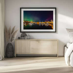 October 10, 2024 Northern Lights over Motif #1 Rockport, Massachusetts - Landscape Mode Astrophotography