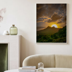 Oahu Hawaii Sunrise Behind the Peaks – Tropical Fine Art Print | Island Landscape Photography Wall Art