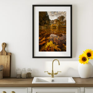 Yosemite Reflections in Fall Foliage – November Fine Art Print | National Park Autumn Photography Wall Art